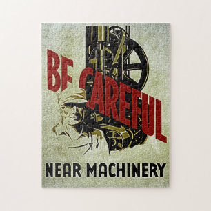 Be Careful Near Machinery - WPA Safety Poster Jigsaw Puzzle