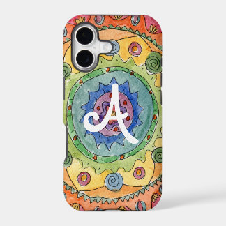 "Be Colourful" Rainbow Mandala with White Initial