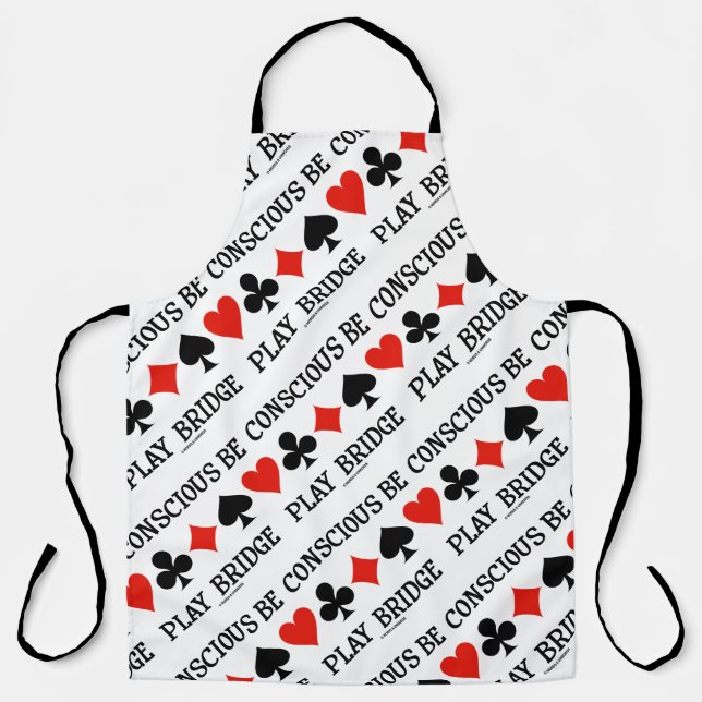 Be Conscious Play Bridge Four Card Suits Apron (Front)