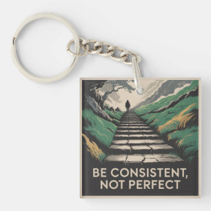 Be Consistent, Not Perfect Key Ring