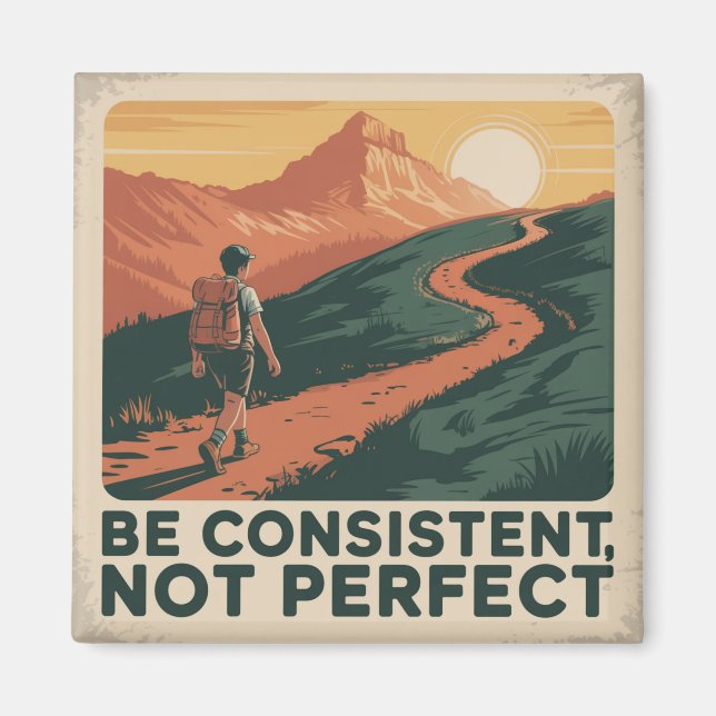 Be Consistent, Not Perfect Magnet (Front)