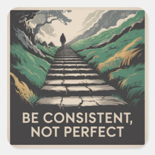 Be Consistent, Not Perfect Square Sticker
