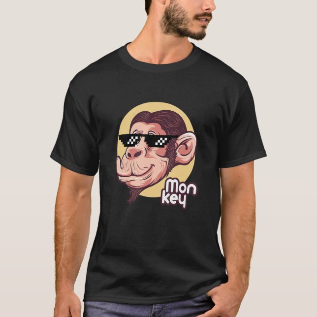 Be Cool & Chill Out, Enjoy Sarcastic Ugly Monkey M T-Shirt (Front)