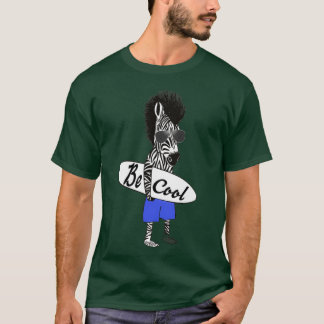 Be Cool Surfing Zebra T-Shirt
