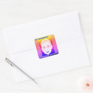 Be Courageous, Be Notorious RBG Retro Square Sticker