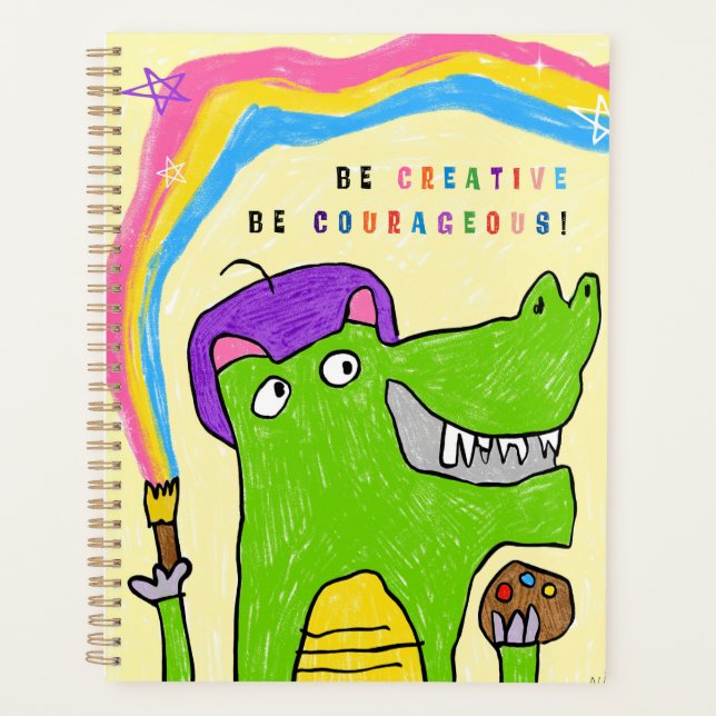"Be Creative!" Dragon Rainbow Planner (Front)