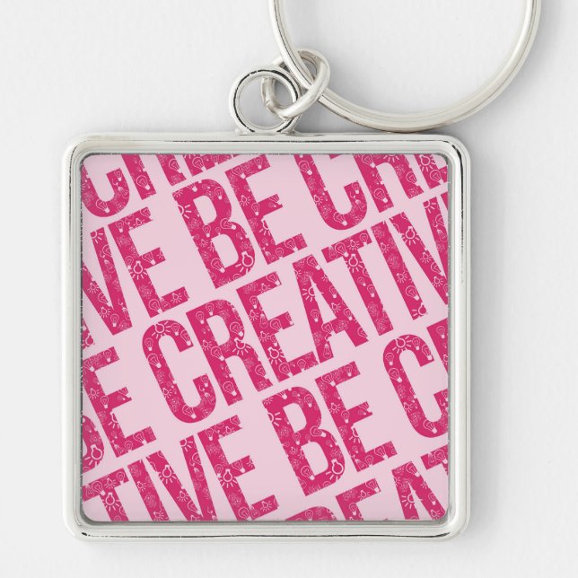 Be Creative Pattern Word Art Examples Pattern Art Key Ring (Front)