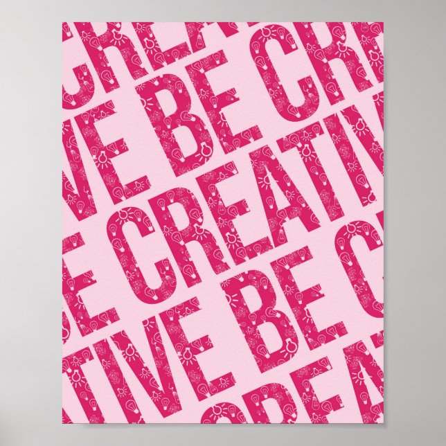 Be Creative Pattern Word Art Examples Pattern Art Poster (Front)