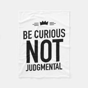 Be curious black fleece blanket