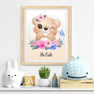 Be Cute Animal Nursery Wall Art