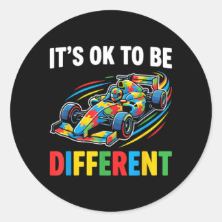 Be Different Au Racing Car Awareness Classic Round Sticker