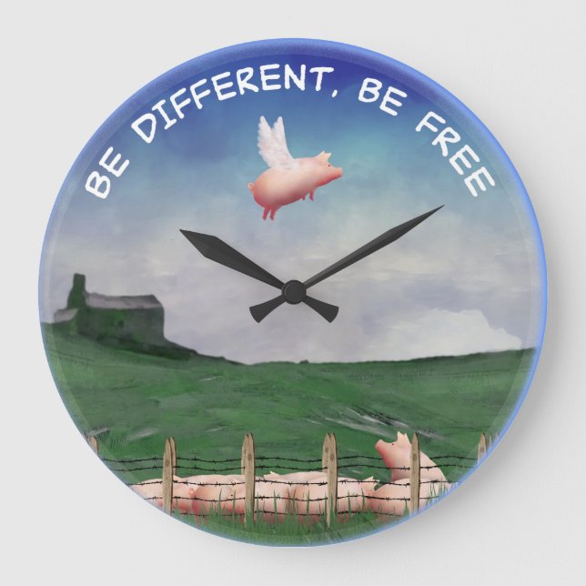 Be Differen't, Be Free Large Clock (Front)