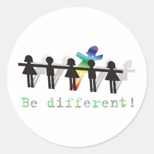 Be different! classic round sticker