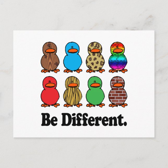Be Different Ducks Postcard (Front)