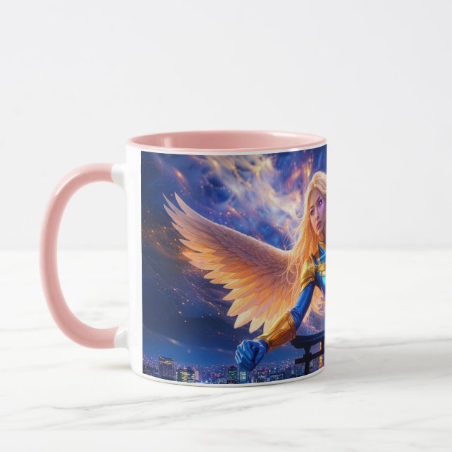 BE DIFFERENT - Female Angel Hero Above Tokyo Mug (Left)