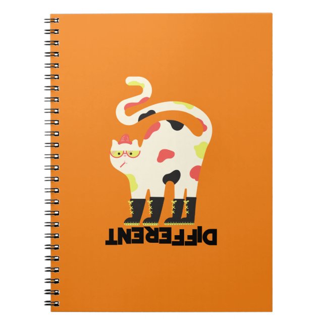 Be different funny funky cat design notebook (Front)
