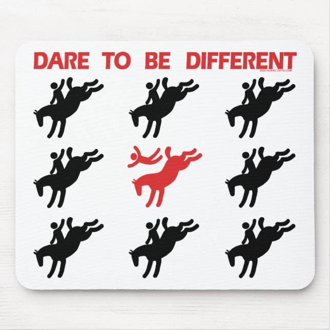 Be Different - Funny Horse Saying Mouse Pad (Front)