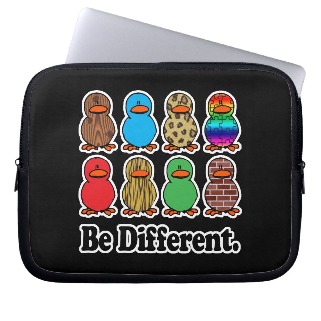 be different funny pattern ducky ducks laptop sleeve (Front)