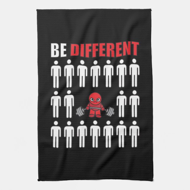 Be Different - Kawaii Anime Bodybuilding Workout Tea Towel (Vertical)