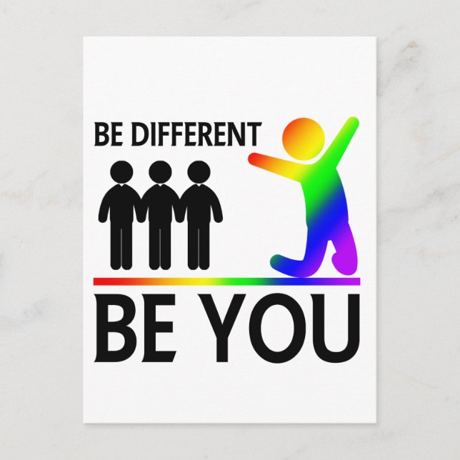 Be different - LGBTQ Pride Postcard (Front)