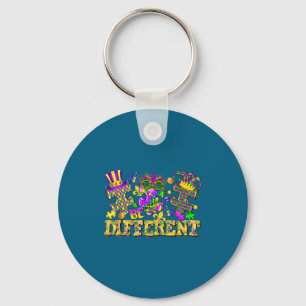 Be different puzzle piece mardi gras new orleans key ring