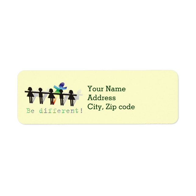 Be different! return address label (Front)