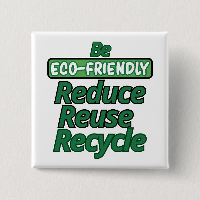 Be Ecofriendly 15 Cm Square Badge (Front)