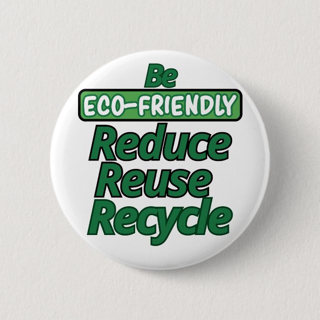 Be Ecofriendly 6 Cm Round Badge (Front)