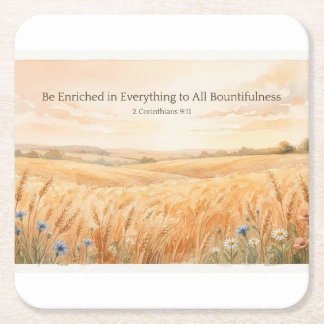 Be Enriched Thanksgiving Square Paper Coaster