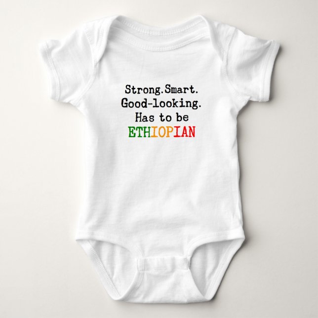 be ethiopian baby bodysuit (Front)