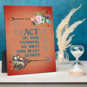 Be Exactly You Boho Style Arrow Flowers Beautiful Plaque