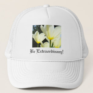 Be Extraordinary! sports hats Ladies White Tulips