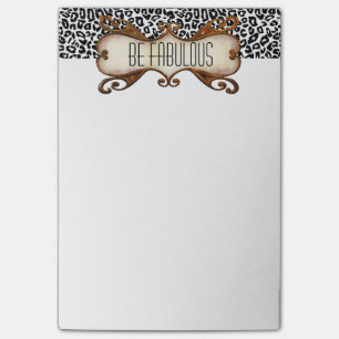 Be Fabulous Quote with Animal Print Post-it Notes