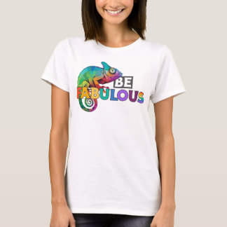 Be fabulous! with rainbow coloured chameleon T-Shirt