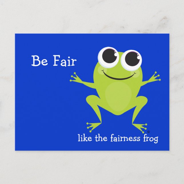 "Be Fair" Cute hopping frog Postcard (Front)