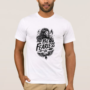 Be Fearless Lion Crest Motivational Graphic T-Shir T-Shirt