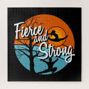Be Fierce, Be Strong Women's Gymnastics Jigsaw Puzzle