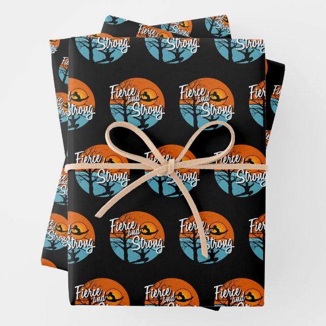 Be Fierce, Be Strong Women's Gymnastics Wrapping Paper Sheet (In situ)
