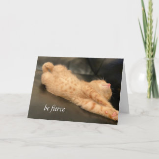 Be Fierce Card Orange Ginger Tiger Kitten Cute