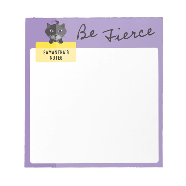 Be Fierce Sable Black Cat Personalized Note Purple (Front)
