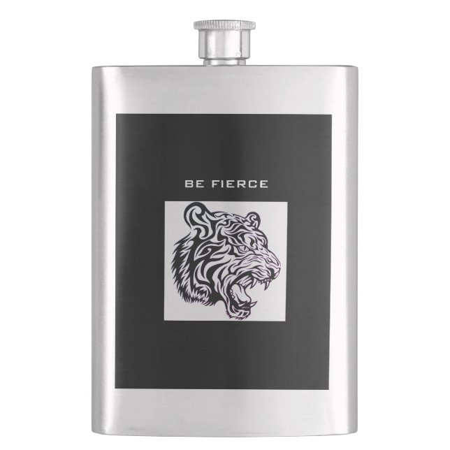 BE FIERCE TRIBAL TIGER Classic Flask (Front)