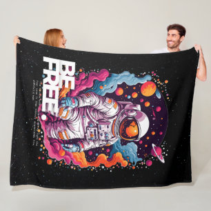 BE FREE Astronaut design Fleece Blanket