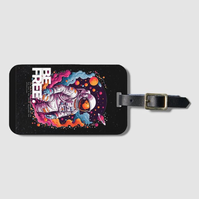 BE FREE Astronaut design  Luggage Tag (Front Horizontal)