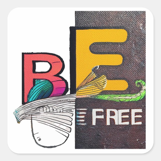 Be Free Square Sticker (Front)