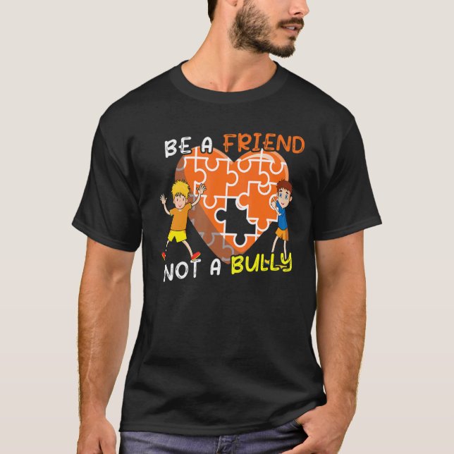 Be Friend Not Bully Puzzle Kindness Unity Day Oran T-Shirt (Front)