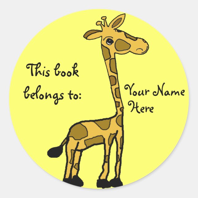 BE- Funny Giraffe Book Stickers (Front)