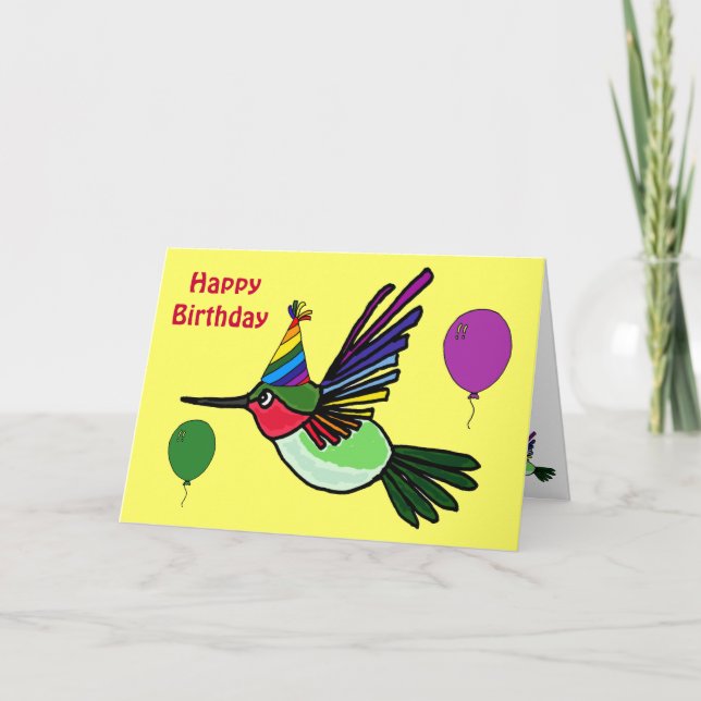 BE- Funny Hummingbird Birthday Card (Front)