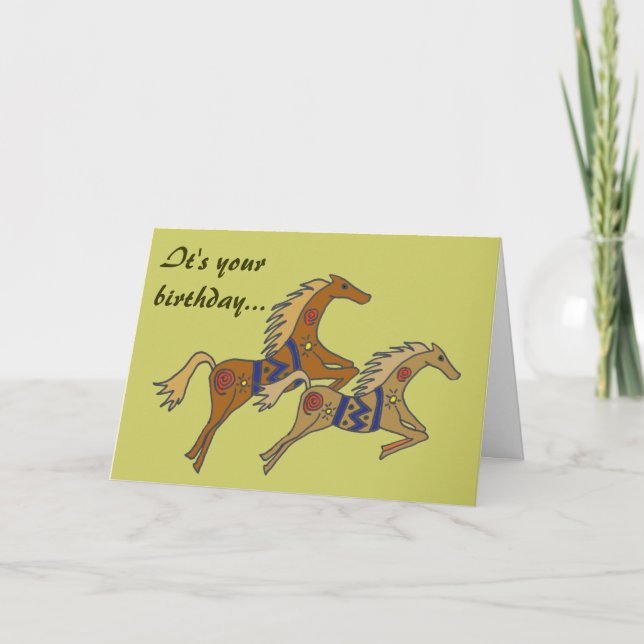 BE- Galloping Horses Birthday Card (Front)