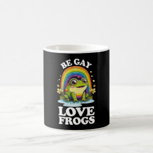 Be Gay Love Frogs Funny LGBTQ Pride Rainbow Retro Coffee Mug