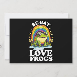 Be Gay Love Frogs Funny LGBTQ Pride Rainbow Retro Invitation